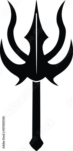 harpoons silhouette vector, poseidon tridents icon black