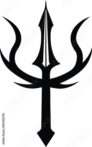 harpoons silhouette vector, poseidon tridents icon black