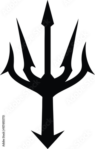 harpoons silhouette vector, poseidon tridents icon black