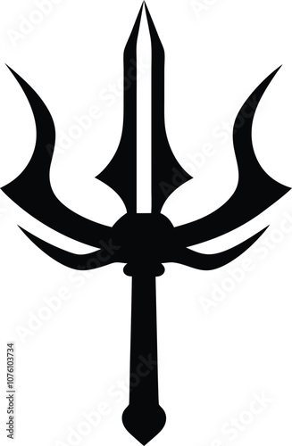 harpoons silhouette vector, poseidon tridents icon black