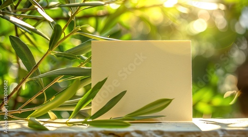 Blank greeting card, invitation mock-up scene 