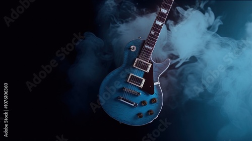 Electric Guitar with Smoke photo