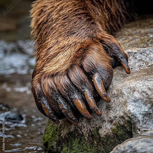 close up of a lion cub feet photo