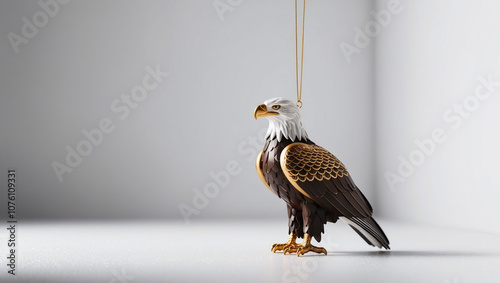 Christmas ornament of a majestic eagle with feathered wings photo