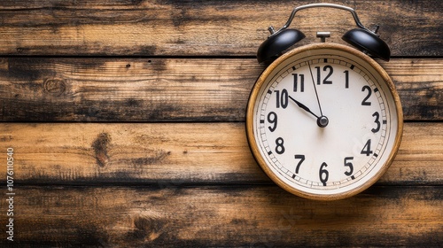 Wallpaper Mural Vintage Alarm Clock on Wooden Background Torontodigital.ca