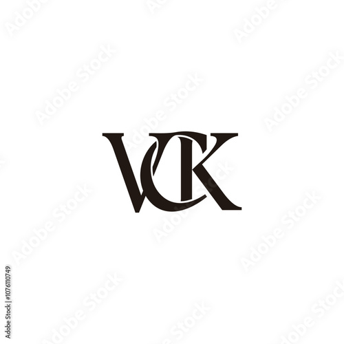 letters vck linked simple elegant logo vector photo