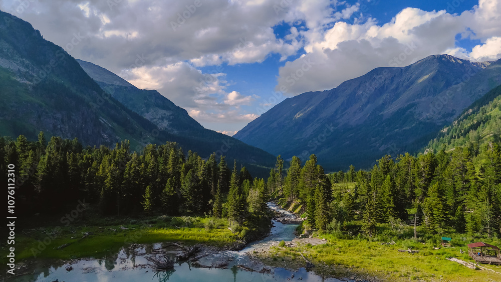 beautiful mountain Multinskoye lake in Altai beautiful mountain Multinskoye lake in Altai