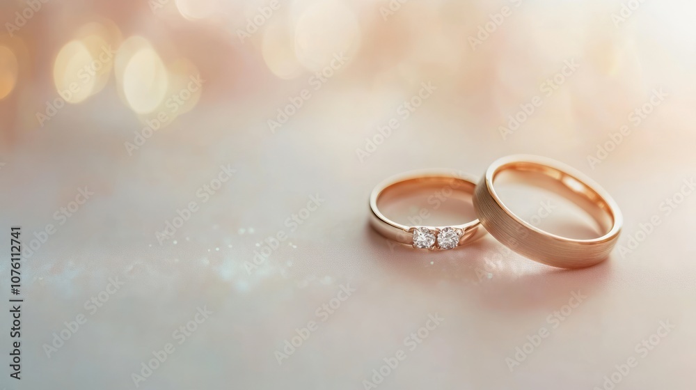 Wedding Rings, Gold Bands with Diamonds, Love and Forever Symbol Wedding Rings, Gold Bands with Diamonds, Love and Forever Symbol
