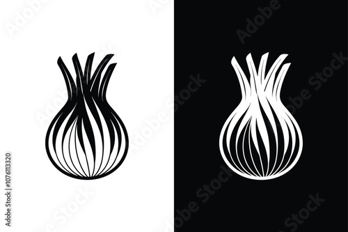 Fennel Vector Icon. Clean, Simple Silhouettes in Black and White