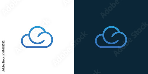 Modern cloud computing concept with bright gradient design on a clean background, perfect for technology startups, data solutions, and innovative digital brands looking for a memorable logo