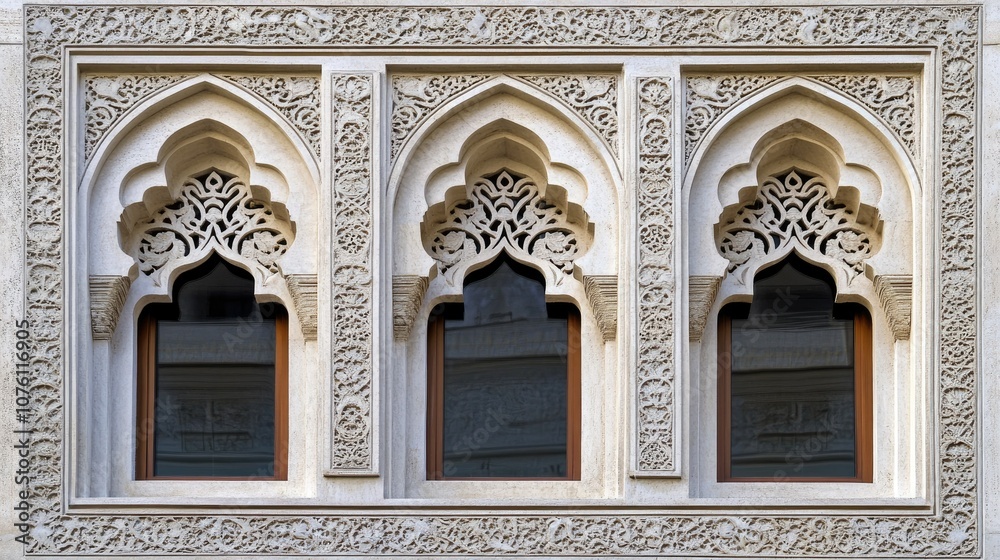 Fototapeta premium Ornate Architectural Windows with Intricate Design