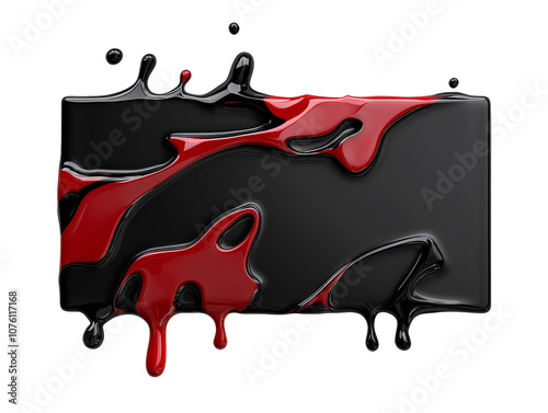 Striking red and black abstract painting, a dynamic interplay of color texture in modern art photo