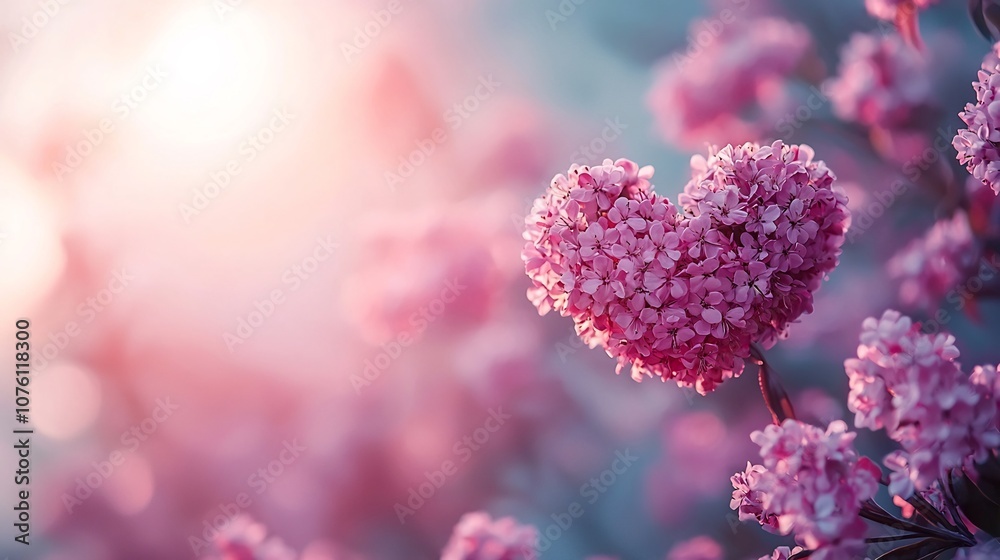 Fototapeta premium Heartfelt and Delicate Floral Blossom with Pastel Tones and Soft Focus