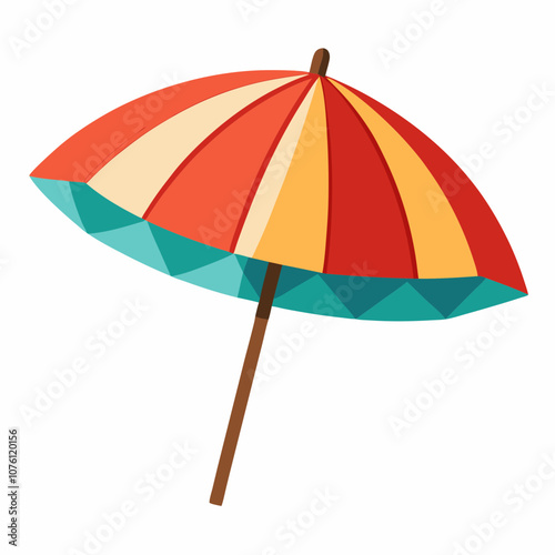 Beach umbrella vector illustration on white background