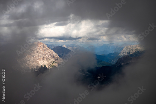 Tofana di Mezzo view over Dolomites mountain range. photo