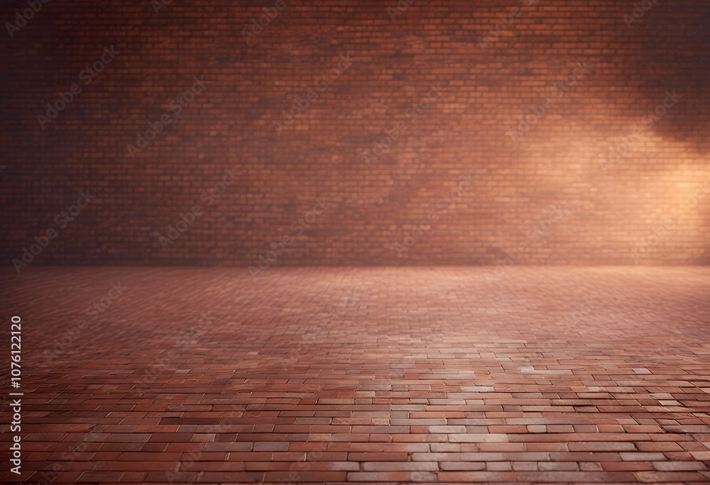 Obraz premium material image brick closeup shining architecture abstract light floor background ai