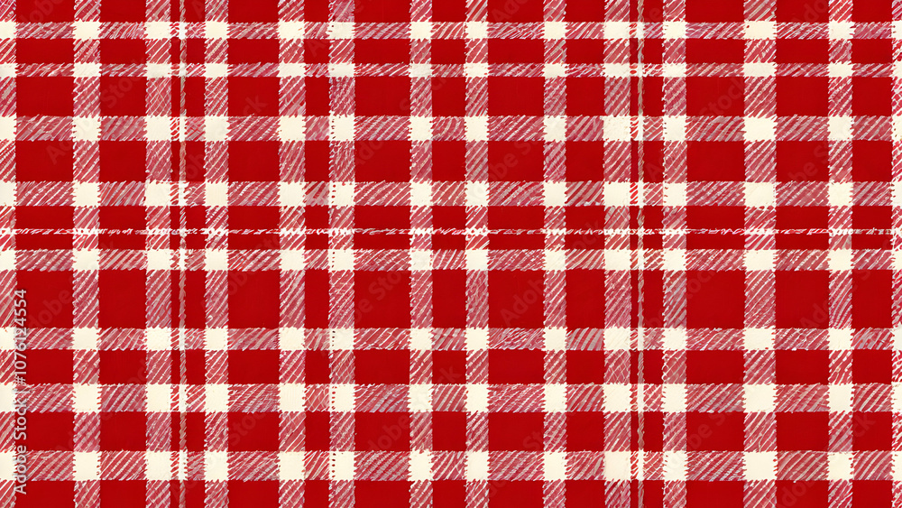 Classic red plaid fabric texture with a soft, cozy flannel feel. Classic red plaid fabric texture with a soft, cozy flannel feel.