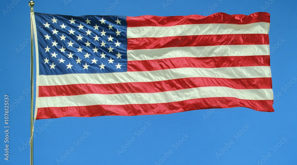 Fototapeta premium united states flag blowing. full screen