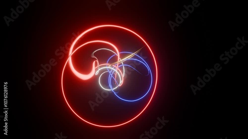 glowing and swirling neon sign