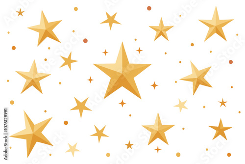 Sparkling Glitter Stars with Lame Texture – Isolated on White Background.