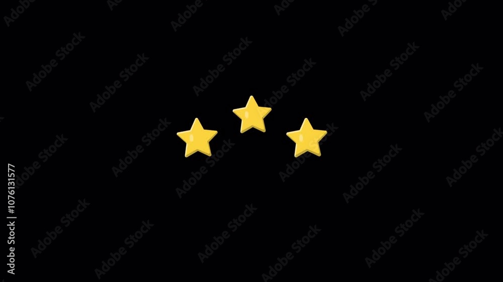 Animated 3 Star Rating Animation Video - Transparent Animated 3 Star Rating Animation Video - Transparent