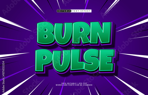 burn pulse editable text effect with a game and play text style
