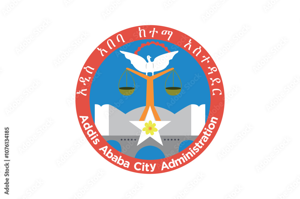 Regions of Ethiopia. Flag of Addis Ababa. vector EPS file. Regions of Ethiopia. Flag of Addis Ababa. vector EPS file.