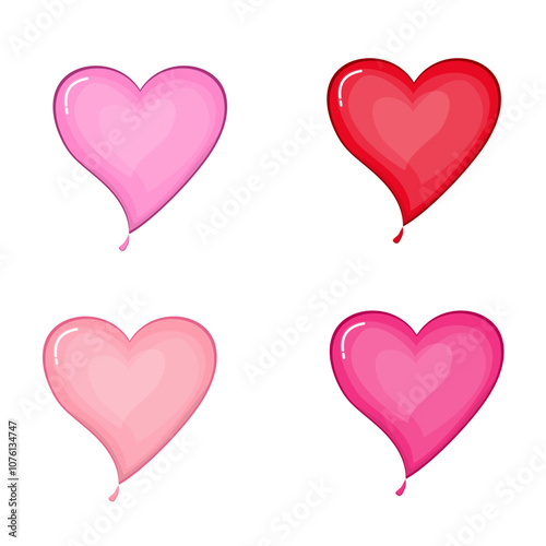 set of heart shaped balloons