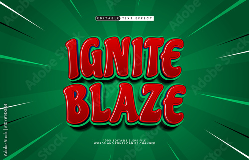 ignite blaze editable text effect with a kids and play text style