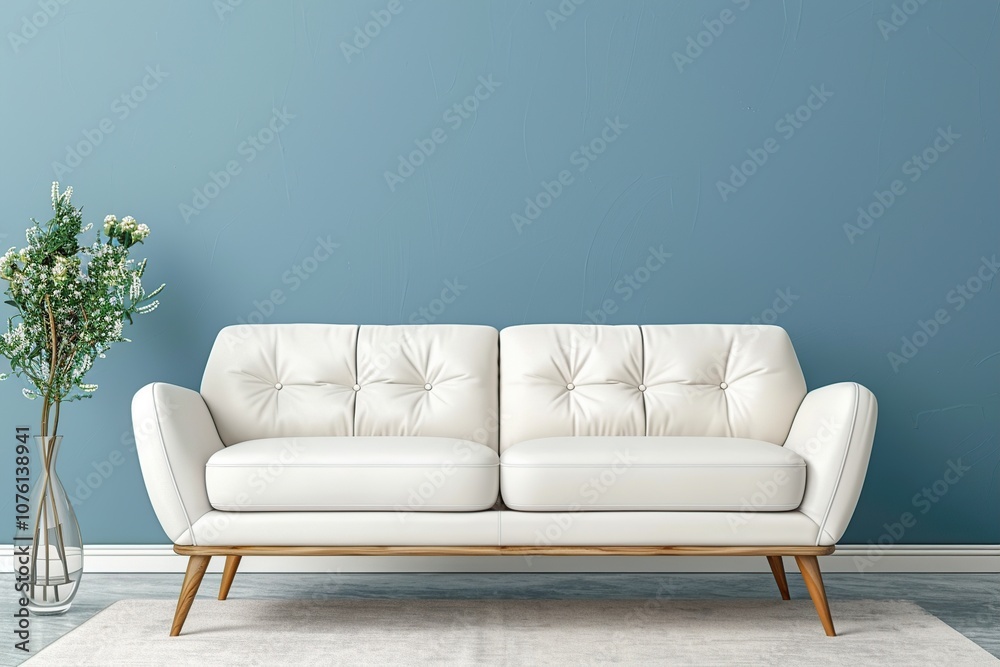 White Sofa in a Minimalist Living Room White Sofa in a Minimalist Living Room