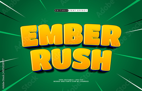 ember rush editable text effect with a game and joyful text style