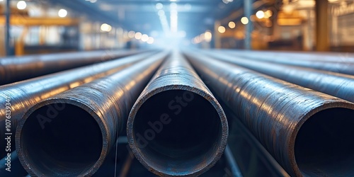 Visualization in the industrial sector showcasing steel pipes prominently highlights their significance and utility in various applications within this field.