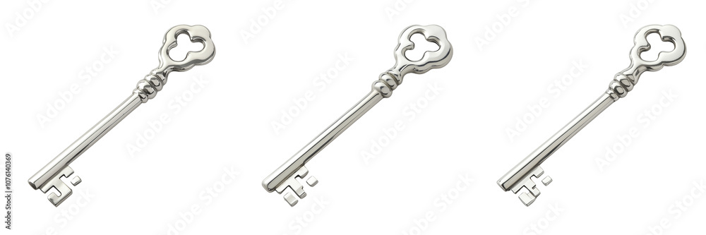 set of a old-fashioned key isolated on a transparent background white set of a old-fashioned key isolated on a transparent background white