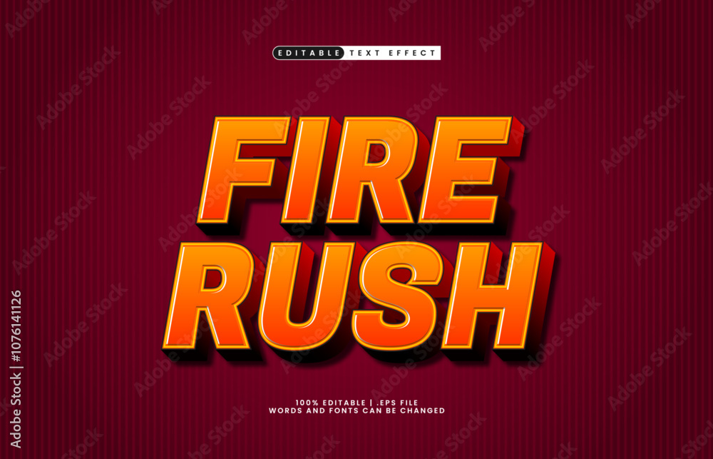 fire rush editable text effect with a happy and kids text style fire rush editable text effect with a happy and kids text style