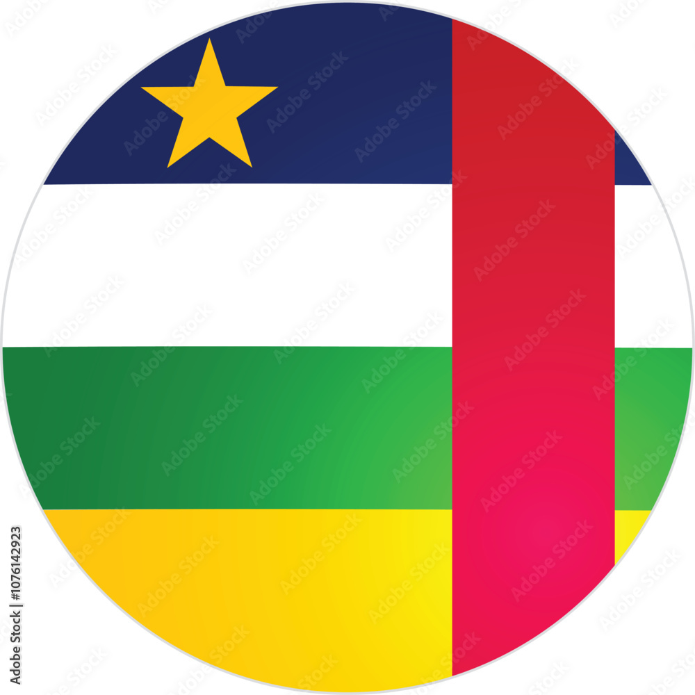 Central African Republic Flag Round Vector Central African Republic Flag Round Vector