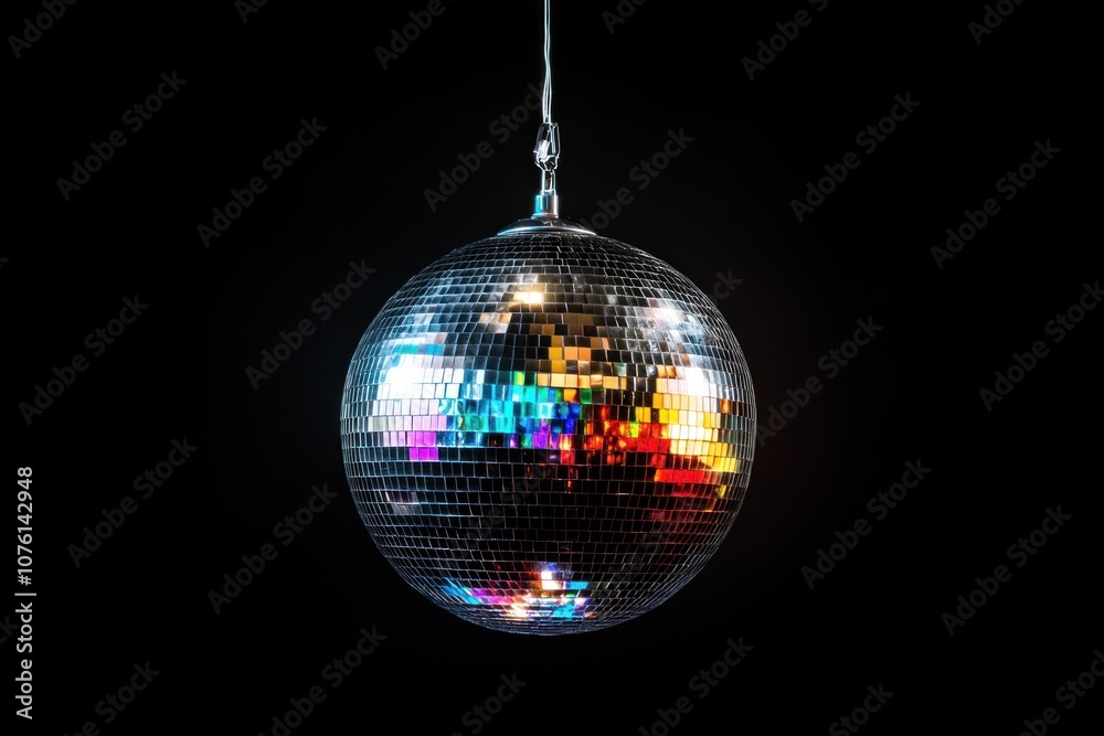 Obraz premium Disco Ball Hanging in the Dark