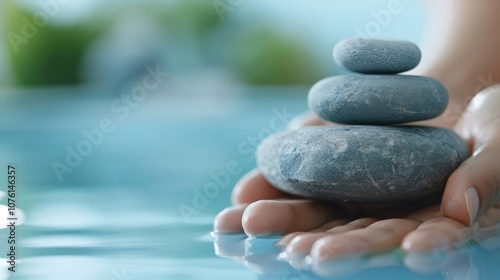 Close-up of heated spa stones on a person's back during a massage, highlighting therapeutic effects.