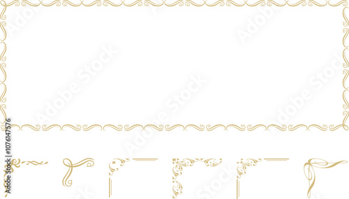 金色の綺麗な装飾フレーム素材