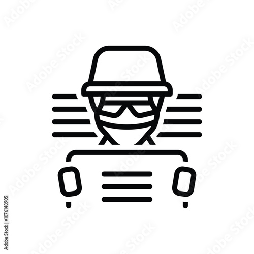 Black line icon for crime