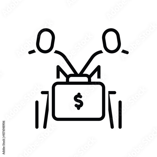 Black line icon for corrupt