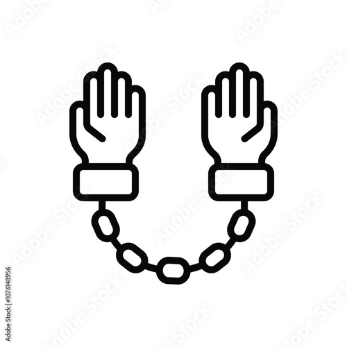 Black line icon for crime