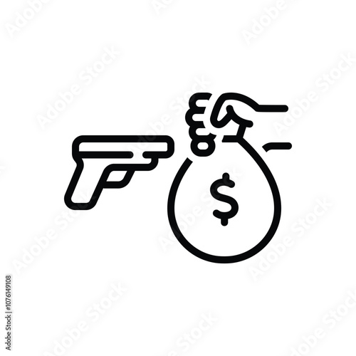 Black line icon for extortion