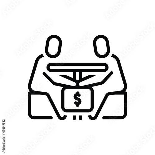 Black line icon for venal