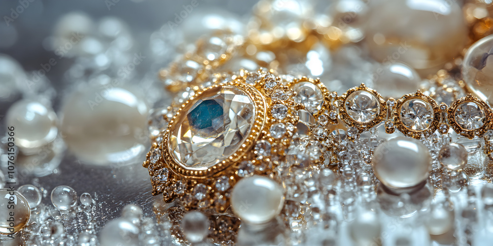 Opulent Jewelry: A Close-up of Exquisite Jewelry: A stunning, close-up shot capturing the intricate details of a luxurious necklace adorned with sparkling gemstones and pearls. Opulent Jewelry: A Close-up of Exquisite Jewelry: A stunning, close-up shot capturing the intricate details of a luxurious necklace adorned with sparkling gemstones and pearls.