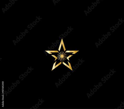 Star Logo Designs Vector Template with Black Background