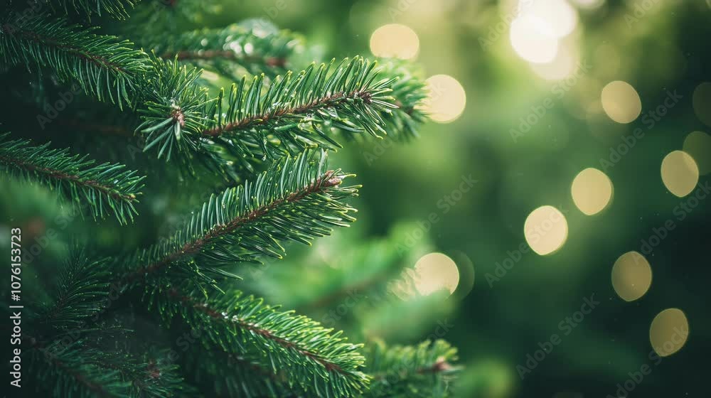 Experience the cozy ambiance of winter as evergreen branches sparkle with warm lights, encapsulating the joy and warmth of the holiday season, bokeh Experience the cozy ambiance of winter as evergreen branches sparkle with warm lights, encapsulating the joy and warmth of the holiday season, bokeh