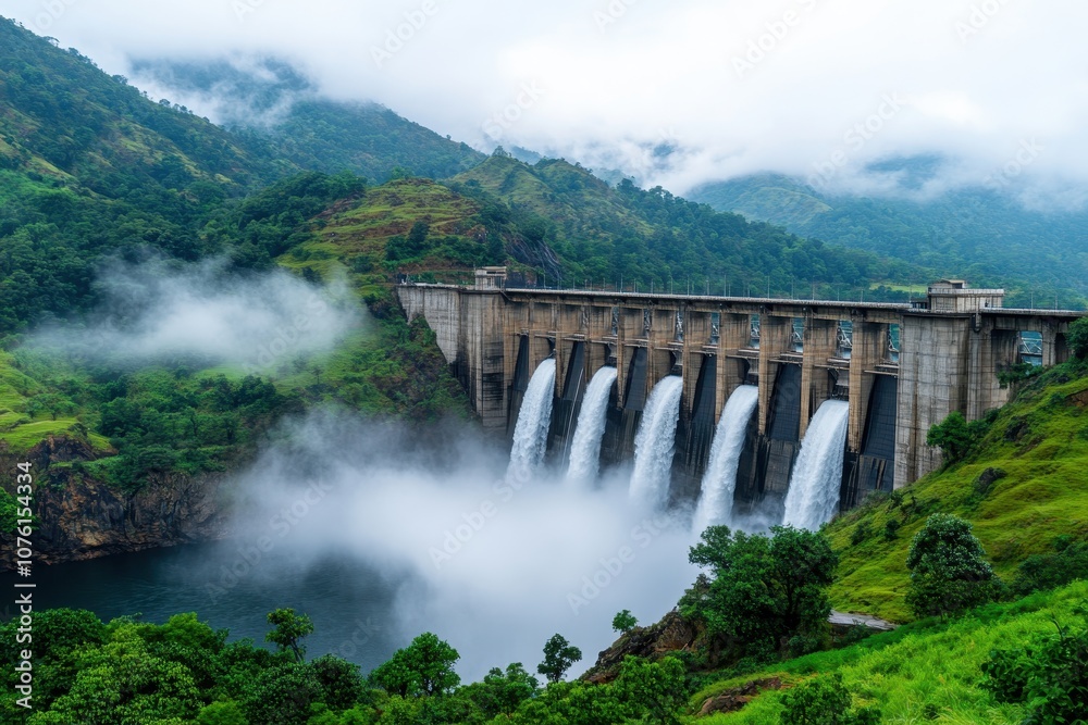 Eco-friendly dam promoting carbon reduction and sustainable energy solutions for a greener future. Eco-friendly dam promoting carbon reduction and sustainable energy solutions for a greener future.
