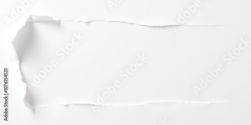 White paper with a ripped edge, revealing a hidden message, secret message, parchment photo