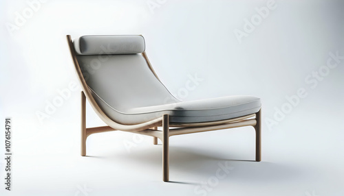 10 Capture a sleek Scandinavian-style lounge chair with clean lines and soft upholstery in a white b3 photo