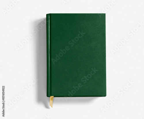 Obraz na płótnie blank hard cover notebook diary book green leather book isolated on white background w salonie